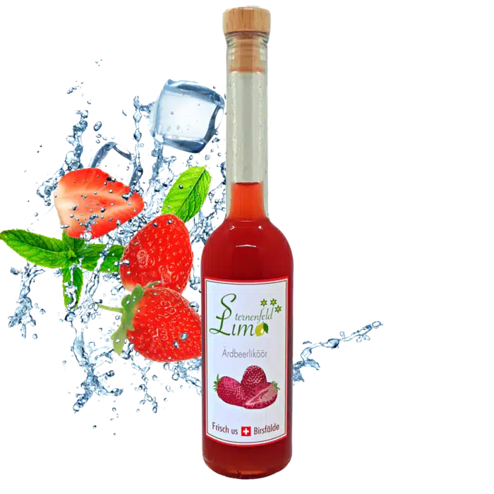 Liqueur de fraise artisanale suisse