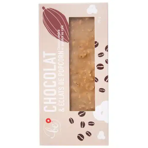 Chocolat ambré, café et éclats de popcorn