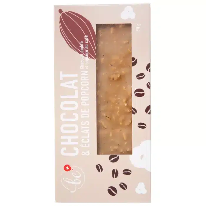 Chocolat ambré, café et éclats de popcorn